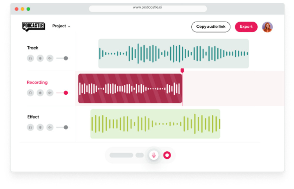 Podcastle screenshot using tracks